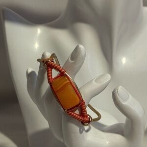 Chico's Orange and Gold Artistic Bracelet